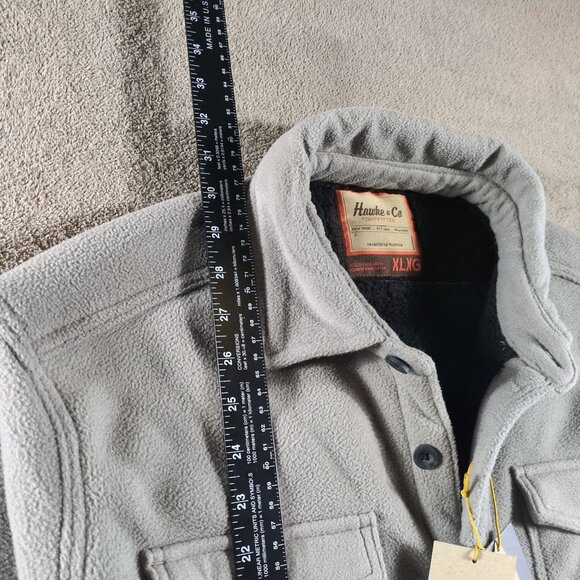 Hawke & Co Outfitters Mens XL Sherpa Fleece Lined Shacket Gray Workwear Winter - Picture 5 of 10